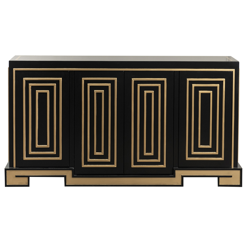 Комод в стиле арт-деко Meandro Chest of drawers Черный Черный Золотой Комод в стиле арт-деко Meandro Chest of drawers Черный Черный Золотой в Твери | Loft Concept