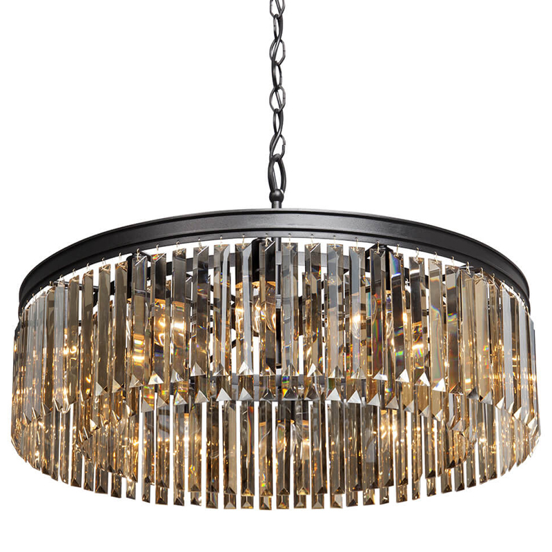 Люстра RH Rhys Amber GLASS Prism Round Chandelier Янтарное стекло 80 Черный матовый Прозрачное Стекло Люстра RH Rhys Amber GLASS Prism Round Chandelier Янтарное стекло 80 Черный матовый Прозрачное Стекло в Твери | Loft Concept