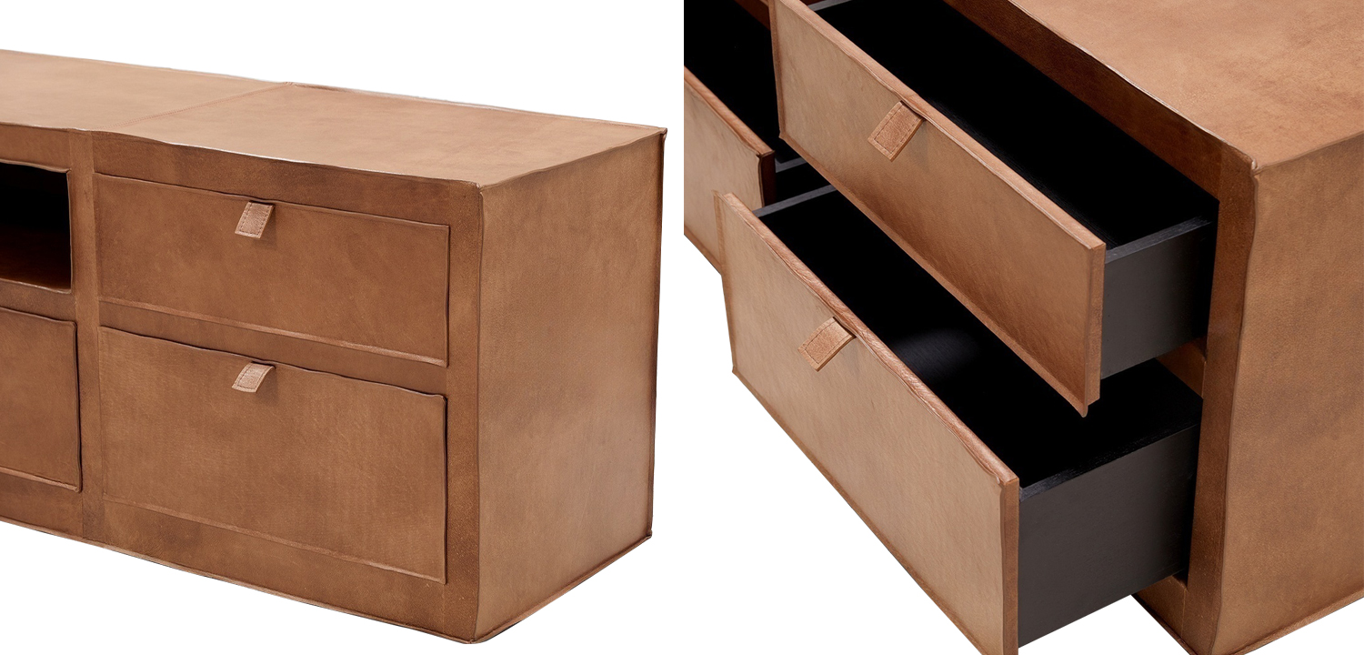 ТВ-тумба Leather Wood TV Stand - фото