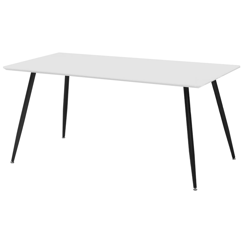 Обеденный стол с белой прямоугольной столешницей Rosio Dinner Table Белый Черный Обеденный стол с белой прямоугольной столешницей Rosio Dinner Table Белый Черный в Твери | Loft Concept