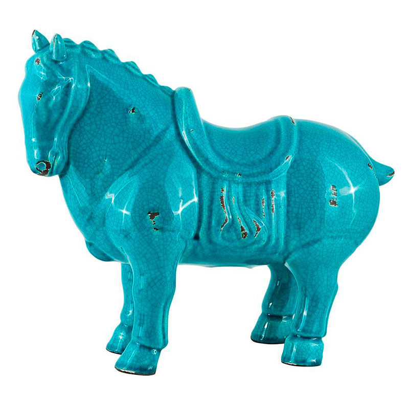 Фигурка керамика синяя лошадь большая Blue Horse Бирюзовый Фигурка керамика синяя лошадь большая Blue Horse Бирюзовый в Твери | Loft Concept