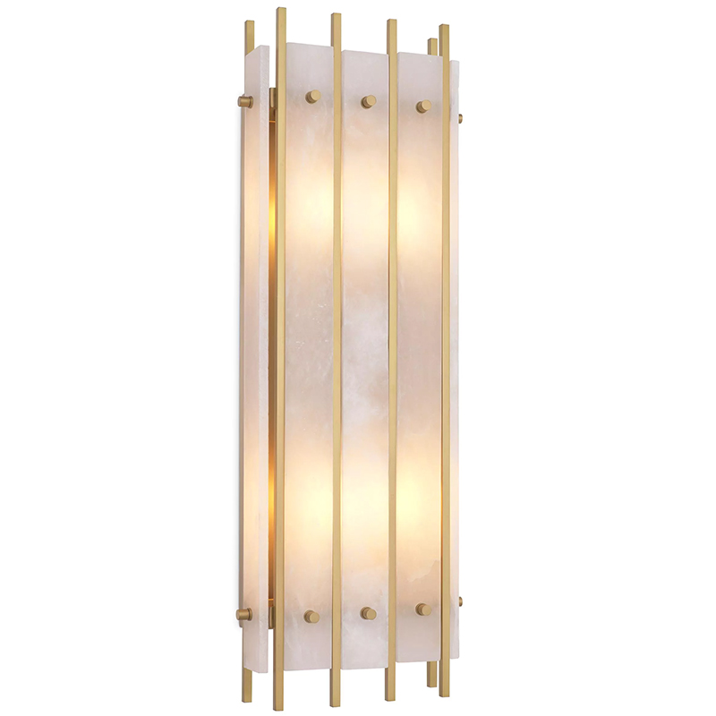 Бра Eichholtz Wall Lamp Sparks L Alabaster Латунь Бежевый Белый Мрамор Bianco Бра Eichholtz Wall Lamp Sparks L Alabaster Латунь Бежевый Белый Мрамор Bianco в Твери | Loft Concept