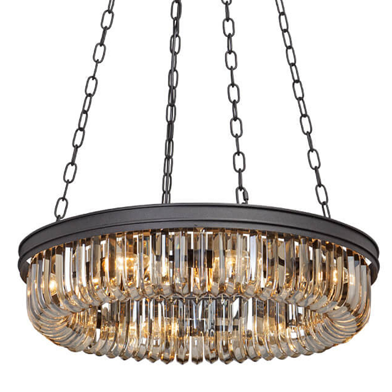 Люстра Retro Frozen Amber Glass Chandelier D 62 Черный Люстра Retro Frozen Amber Glass Chandelier D 62 Черный в Твери | Loft Concept