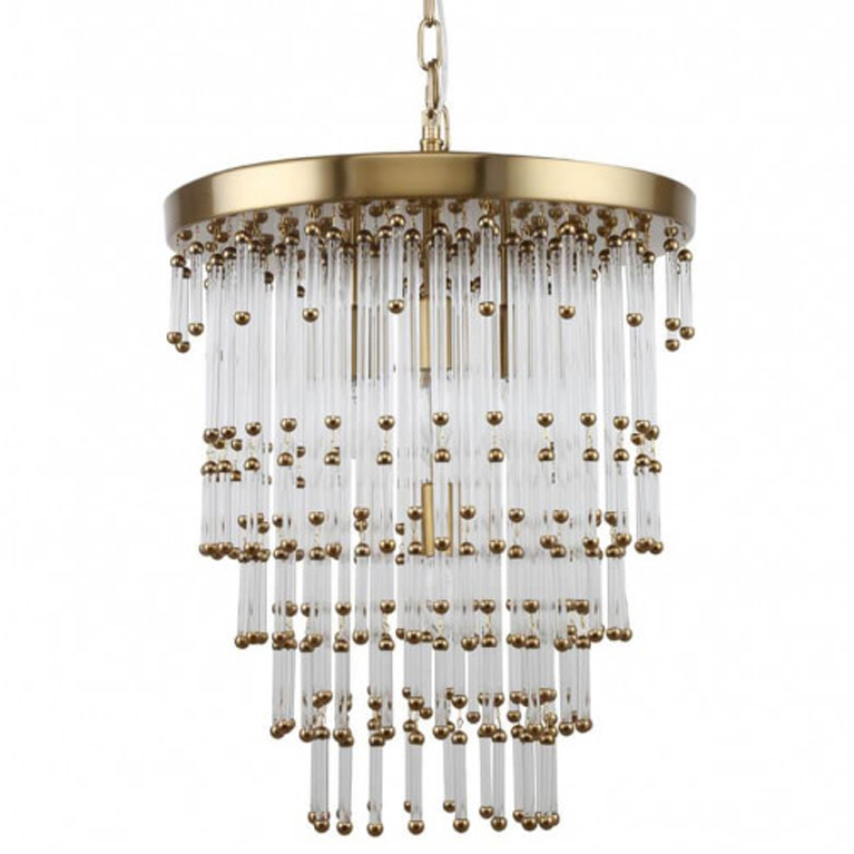 Люстра Restoration Hardware Luciano Chandelier 5 Латунь Прозрачный в Твери | Loft Concept 