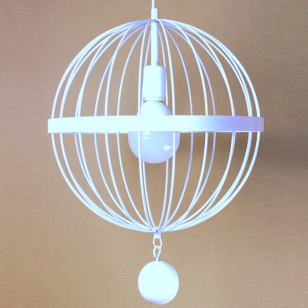 Подвесной светильник Wire Cage Pendant Spher White Белый Подвесной светильник Wire Cage Pendant Spher White Белый в Твери | Loft Concept