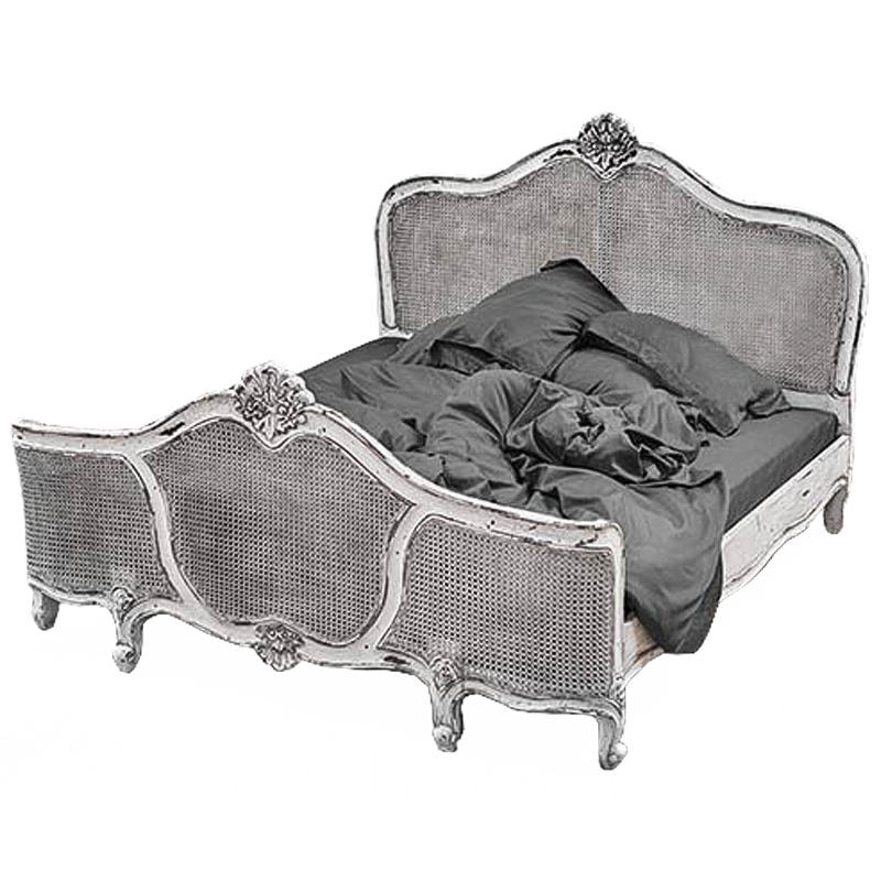 Кровать Wicker Bed White Белый винтажная патина Кровать Wicker Bed White Белый винтажная патина в Твери | Loft Concept