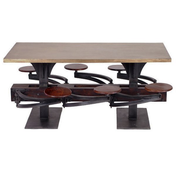 Обеденный стол Perrin Communal Table Loft Дуб темный Графит Обеденный стол Perrin Communal Table Loft Дуб темный Графит в Твери | Loft Concept