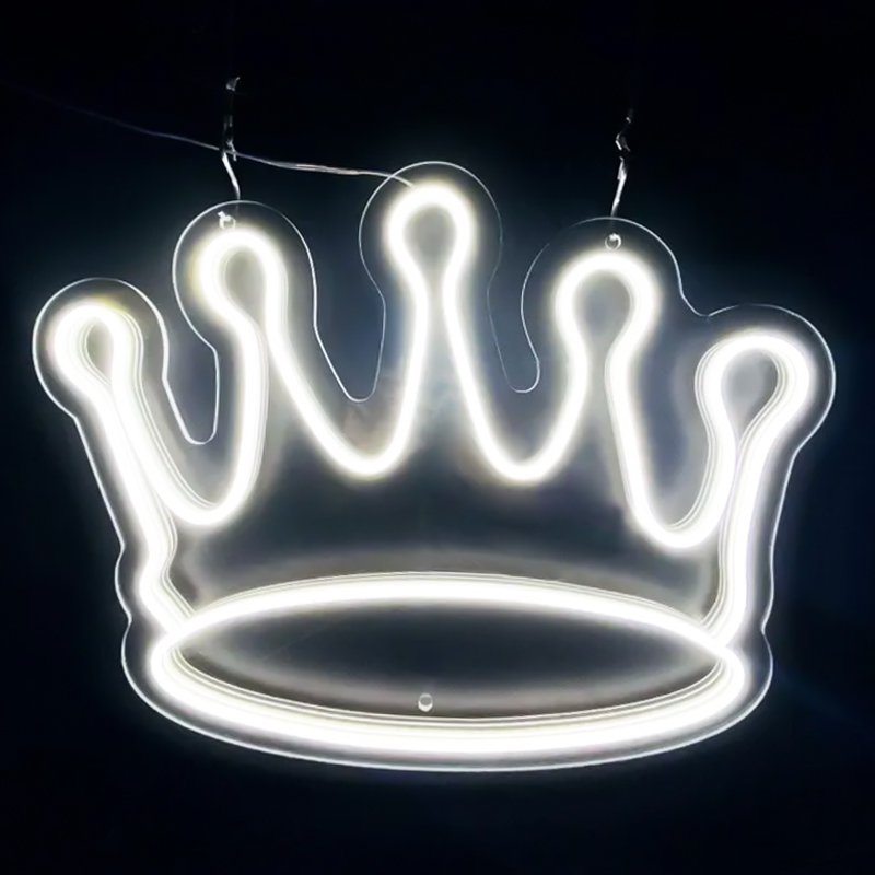 Неоновая настенная лампа Crown Neon Wall Lamp Белый Прозрачный Неоновая настенная лампа Crown Neon Wall Lamp Белый Прозрачный в Твери | Loft Concept
