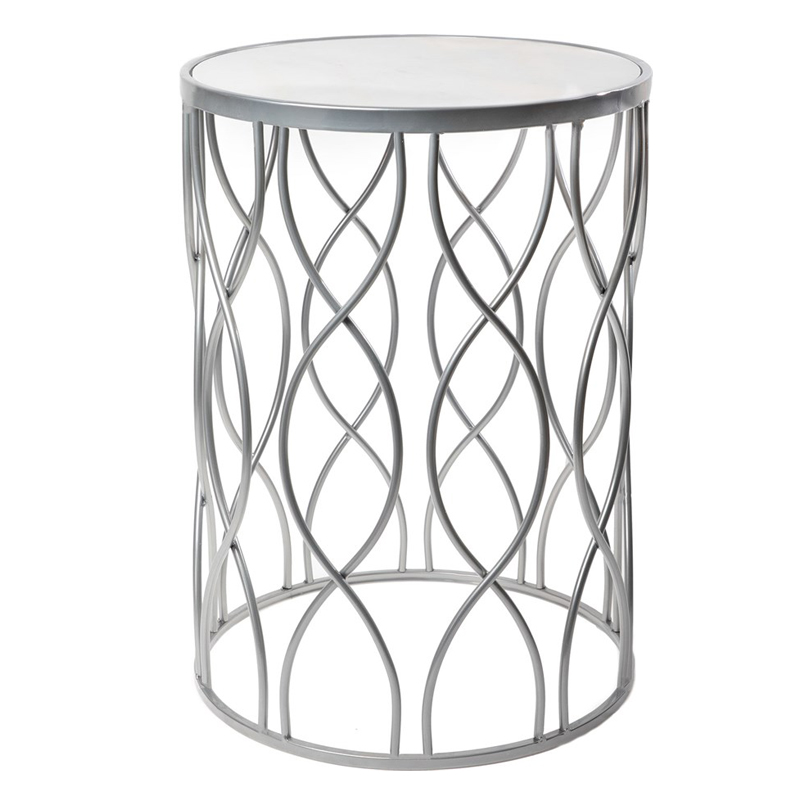 Приставной столик DNA Framing Table silver Серебряный Белый Мрамор Bianco Приставной столик DNA Framing Table silver Серебряный Белый Мрамор Bianco в Твери | Loft Concept