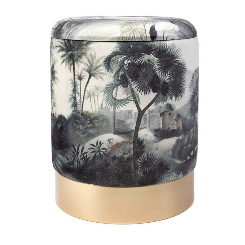 Пуф PUF Jungle Print river&tree Мульти Золотой Пуф PUF Jungle Print river&tree Мульти Золотой в Твери | Loft Concept