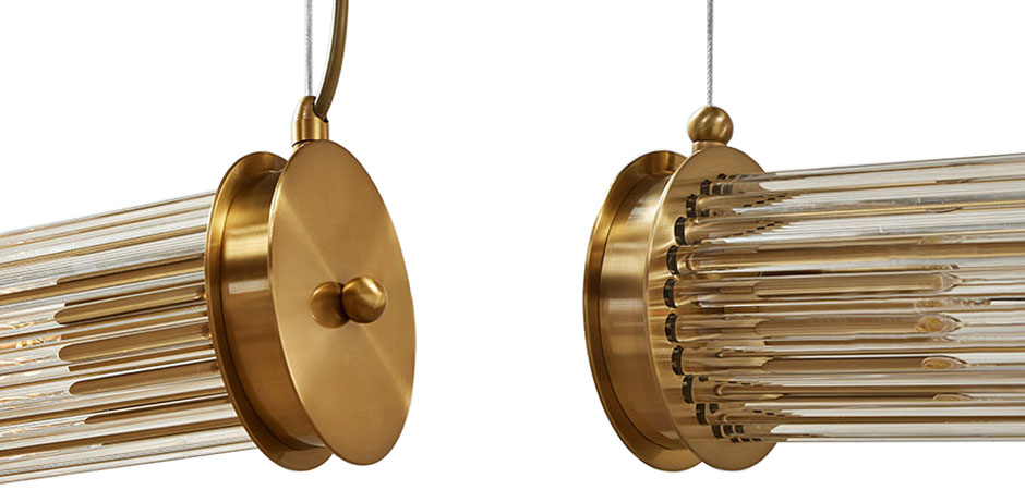 Подвесной светильник Glass TUBE Pendant Double Gold Подвесной светильник Glass TUBE Pendant Double Gold - Loft-Concept в Твери
