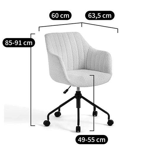 Вращающееся кресло с обивкой букле Boucle Office Chair Вращающееся кресло с обивкой букле Boucle Office Chair в Твери