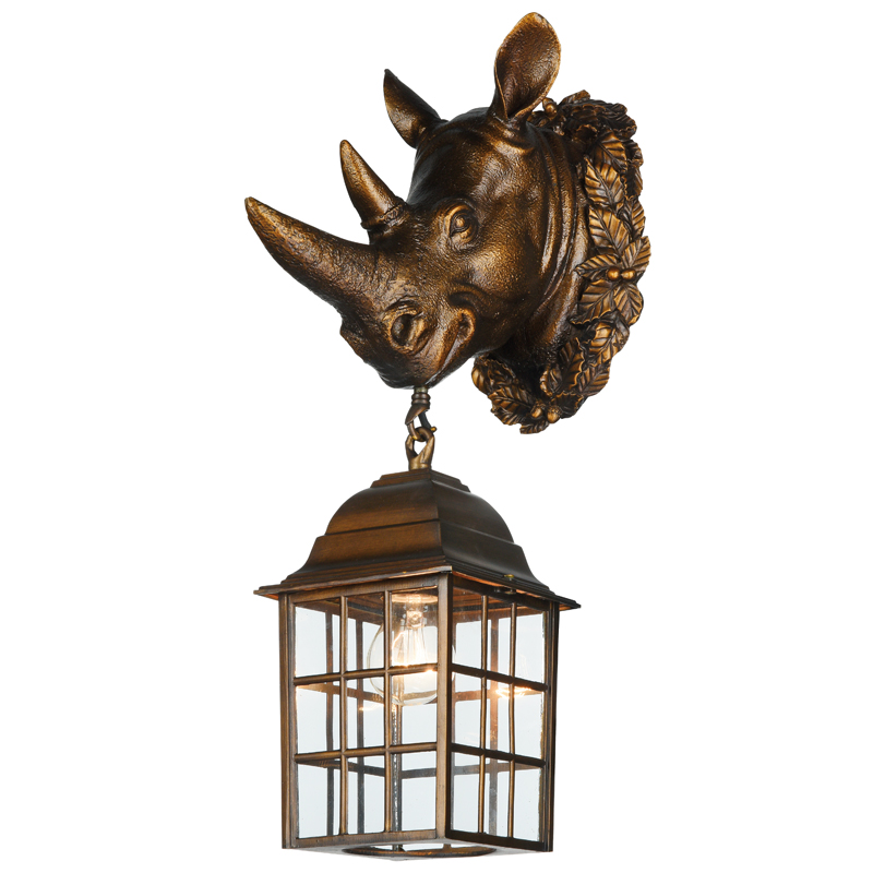 Уличный светильник Rhinoceros Lantern Темная бронза Прозрачное Стекло Уличный светильник Rhinoceros Lantern Темная бронза Прозрачное Стекло в Твери | Loft Concept