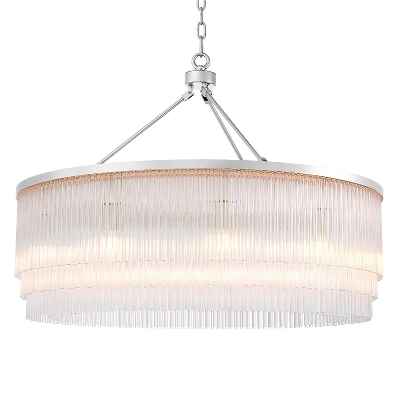 Люстра Eichholtz Chandelier Hector L Nickel Прозрачное Стекло Никель Люстра Eichholtz Chandelier Hector L Nickel Прозрачное Стекло Никель в Твери | Loft Concept