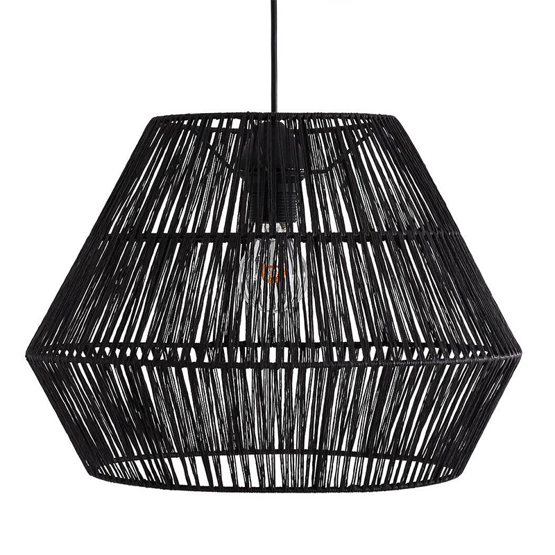 Подвесной светильник Signe Wicker Hemp Black Черный Подвесной светильник Signe Wicker Hemp Black Черный в Твери | Loft Concept