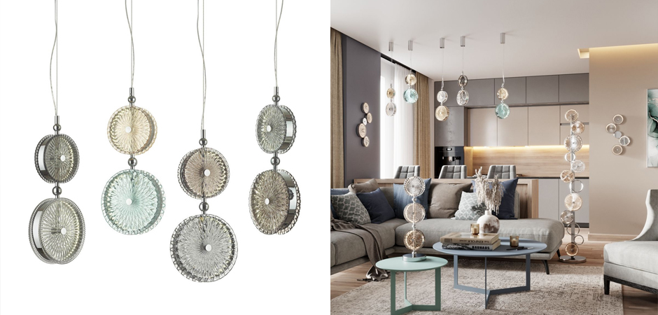 Подвесной светодиодный светильник Peony Yellow&Grey Подвесной светодиодный светильник Peony Yellow&Grey - Loft-Concept в Твери