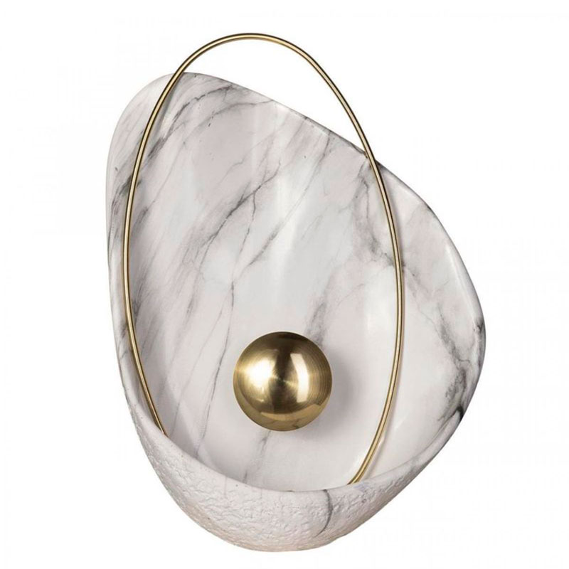 Бра Белая Жемчужина Ginger & Jagger Pearl WALL LAMP Белый Мрамор Bianco Глянцевое золото Бра Белая Жемчужина Ginger & Jagger Pearl WALL LAMP Белый Мрамор Bianco Глянцевое золото в Твери | Loft Concept