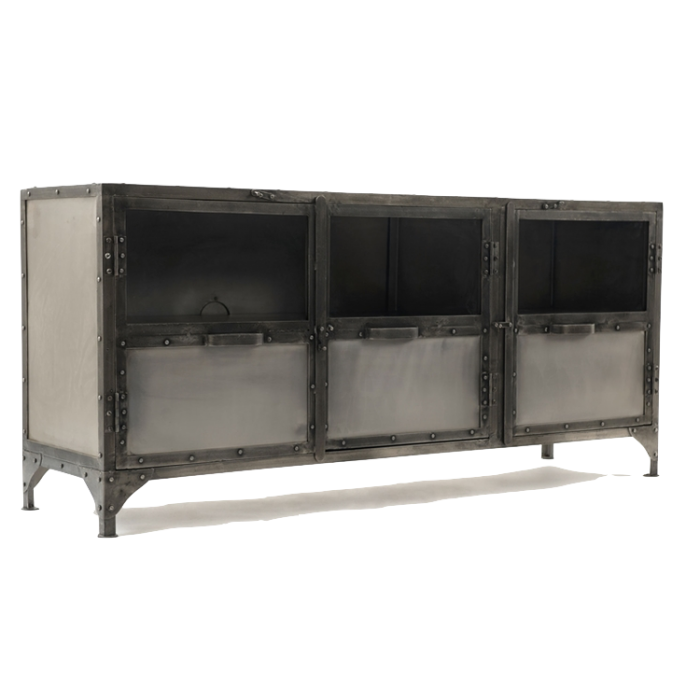Комод металлический Industrial Steampunk Nickel 3 Door Сoncole Комод металлический Industrial Steampunk Nickel 3 Door Сoncole в Твери | Loft Concept