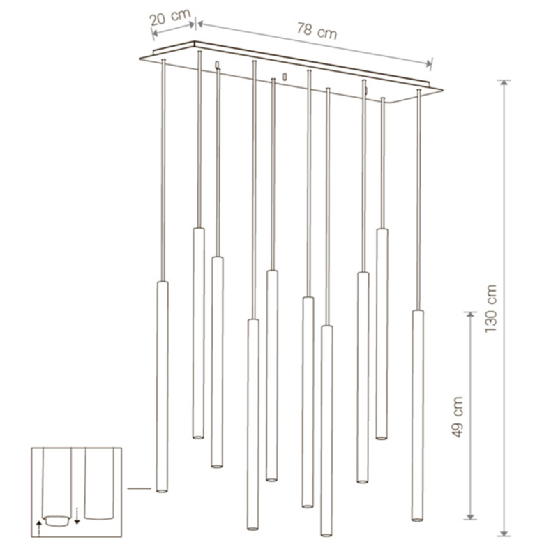 Светильник Trumpet Rectangle White 10 плафонов Светильник Trumpet Rectangle White 10 плафонов в Твери
