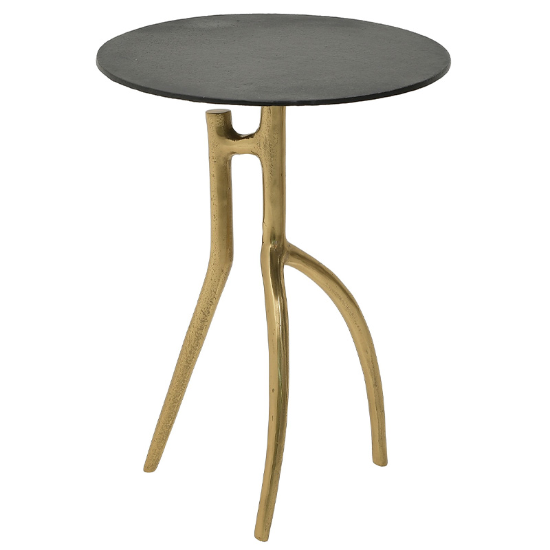 Круглый приставной стол Dawud Side Table Черный Золотой Круглый приставной стол Dawud Side Table Черный Золотой в Твери | Loft Concept