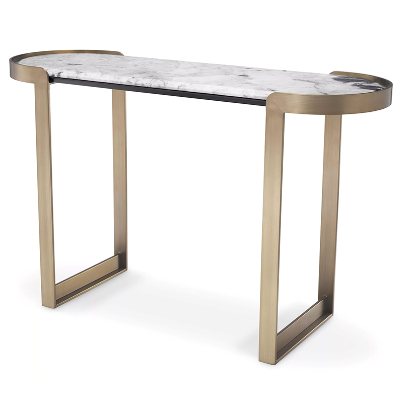 Консоль Eichholtz Console Table Fabio Латунь Белый Мрамор Bianco Консоль Eichholtz Console Table Fabio Латунь Белый Мрамор Bianco в Твери | Loft Concept