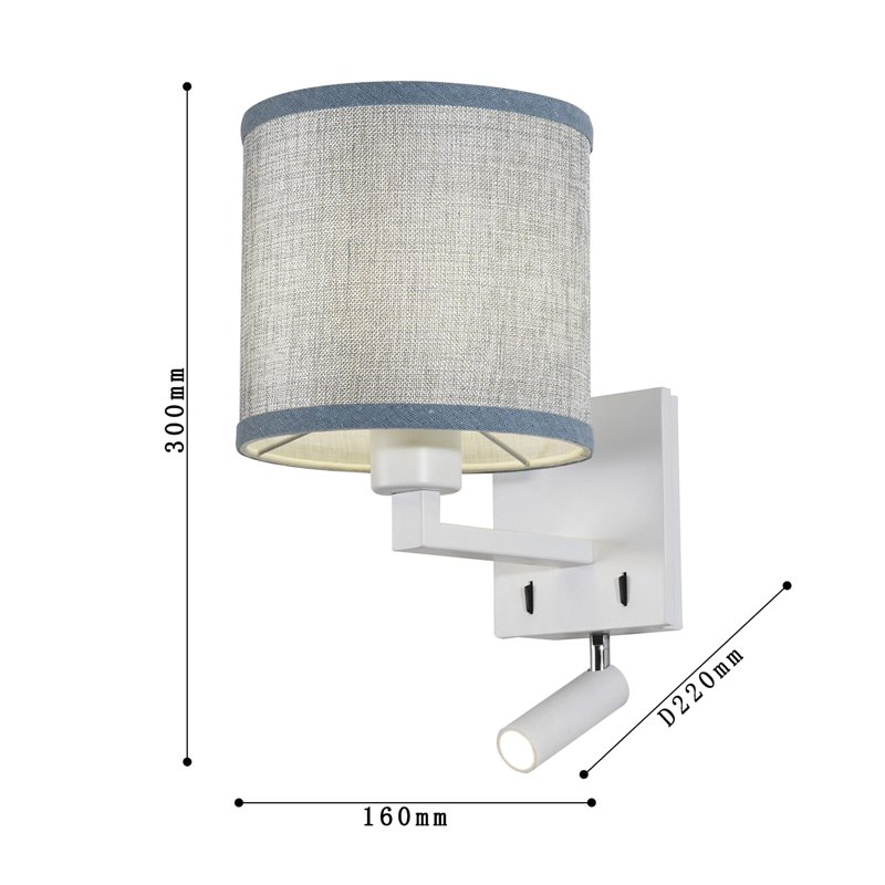 Бра с абажуром и поворотным спотом Trumpet Lamp White в Твери