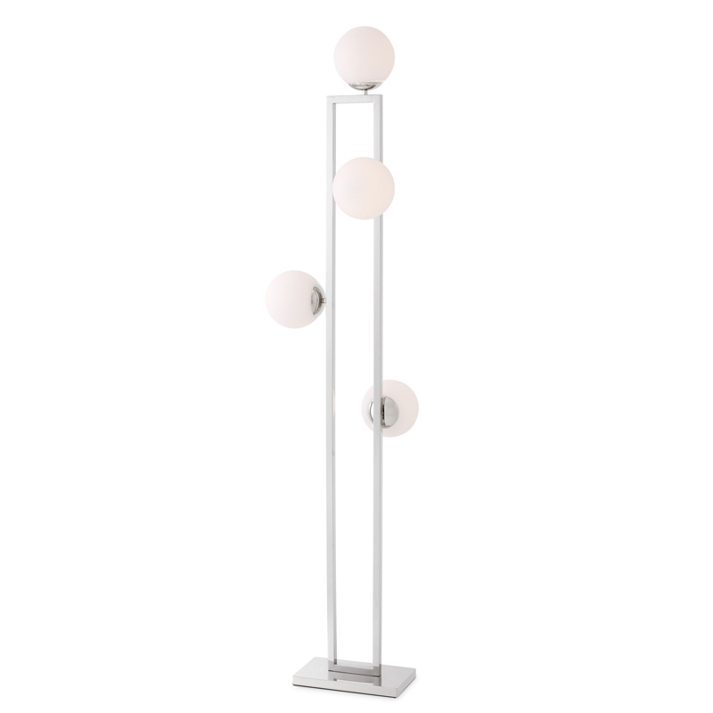 Торшер Eichholtz Floor Lamp Pascal Nickel Никель Белый в Твери | Loft Concept 