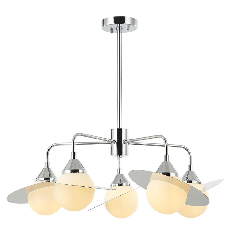 Люстра Phainon Chrome Chandelier 5 Хром Белый Люстра Phainon Chrome Chandelier 5 Хром Белый в Твери | Loft Concept