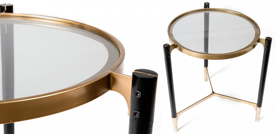 Приставной столик Black & Gold Table round Приставной столик Black & Gold Table round - Loft-Concept в Твери