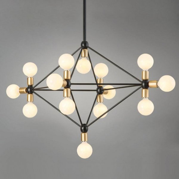 Люстра Modo Chandelier 14 Milk Bulb Золотой Белый Черный Люстра Modo Chandelier 14 Milk Bulb Золотой Белый Черный в Твери | Loft Concept