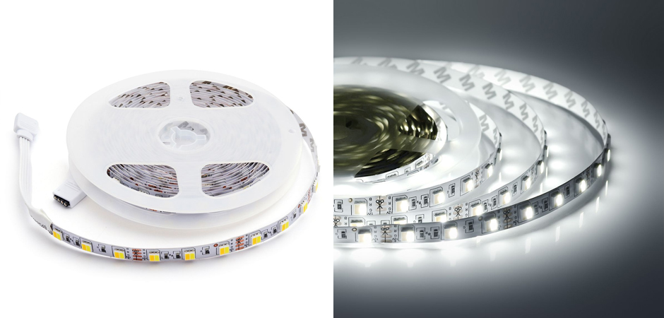 Комплект светодиодной ленты 14,4W/m 60LED/m 5050SMD теплый белый/холодный белый 2,5M Комплект светодиодной ленты 14,4W/m 60LED/m 5050SMD теплый белый/холодный белый 2,5M - Loft-Concept в Твери