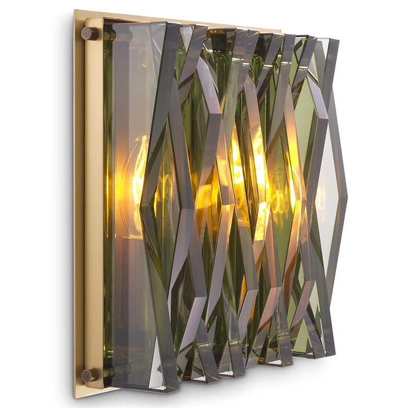 Бра Eichholtz Wall Lamp Nuvola S Green Латунь Зеленый смок Стекло Смок Бра Eichholtz Wall Lamp Nuvola S Green Латунь Зеленый смок Стекло Смок в Твери | Loft Concept
