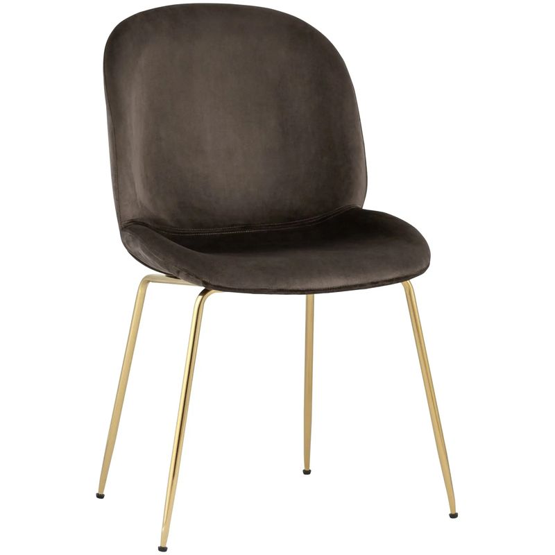 Стул Коричневый Велюр Vendramin Chair Коричневый Золотой Стул Коричневый Велюр Vendramin Chair Коричневый Золотой в Твери | Loft Concept