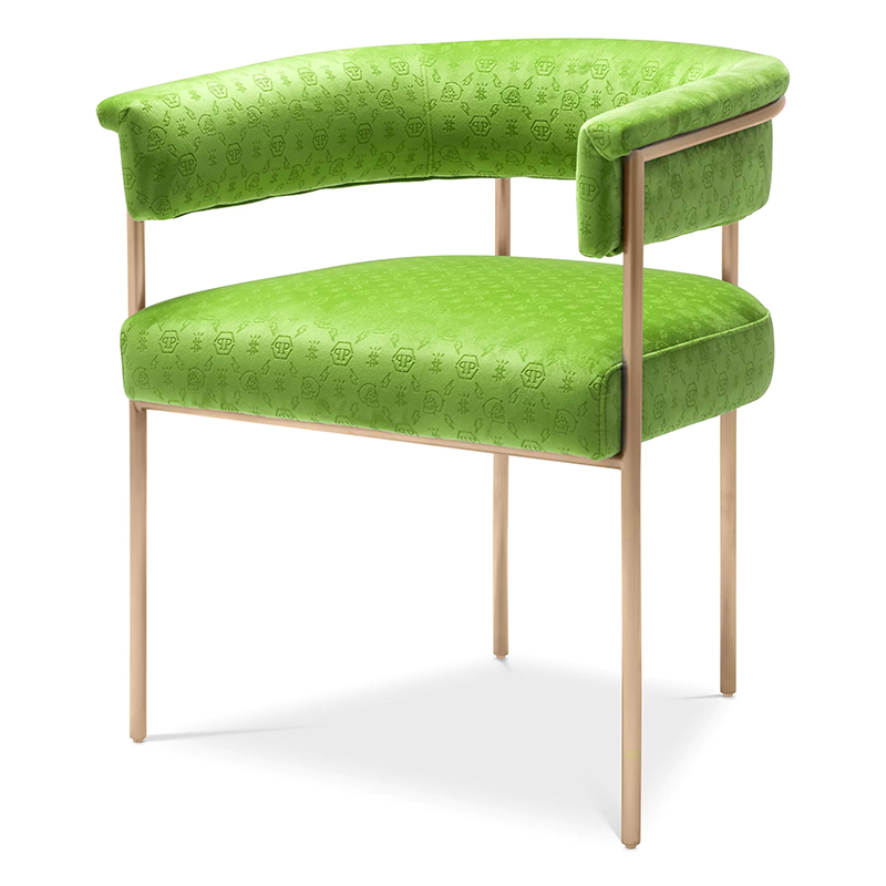 Стул Philipp Plein Dining Chair Monogram Зелёный Зеленый Золотой Стул Philipp Plein Dining Chair Monogram Зелёный Зеленый Золотой в Твери | Loft Concept