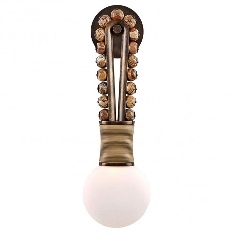 Бра TALISMAN LOOP SCONCE по дизайну студии Apparatus Бежево-серый Серый Винтажная латунь Белый Бра TALISMAN LOOP SCONCE по дизайну студии Apparatus Бежево-серый Серый Винтажная латунь Белый в Твери | Loft Concept