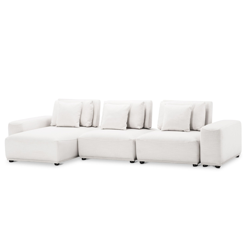 Диван Eichholtz Sofa Mondial Lounge white Белый Черный Диван Eichholtz Sofa Mondial Lounge white Белый Черный в Твери | Loft Concept