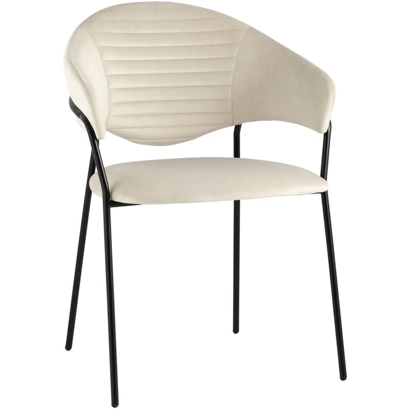 Стул Alexis Chair Молочный Велюр Молочный Черный Стул Alexis Chair Молочный Велюр Молочный Черный в Твери | Loft Concept