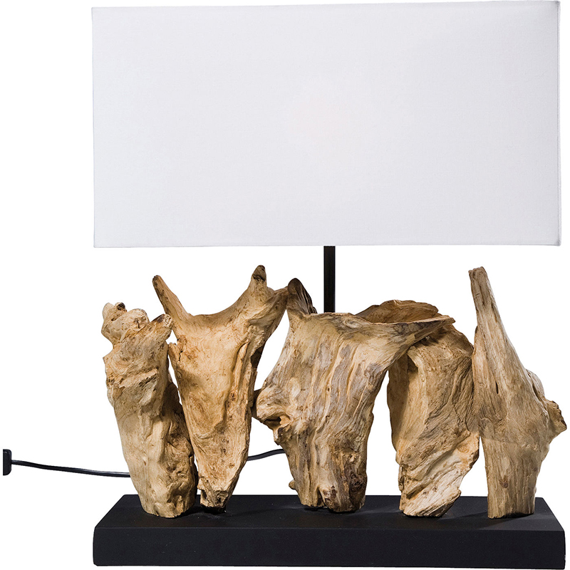 Настольная лампа Wooden Table Lamp Белый Древесина Настольная лампа Wooden Table Lamp Белый Древесина в Твери | Loft Concept