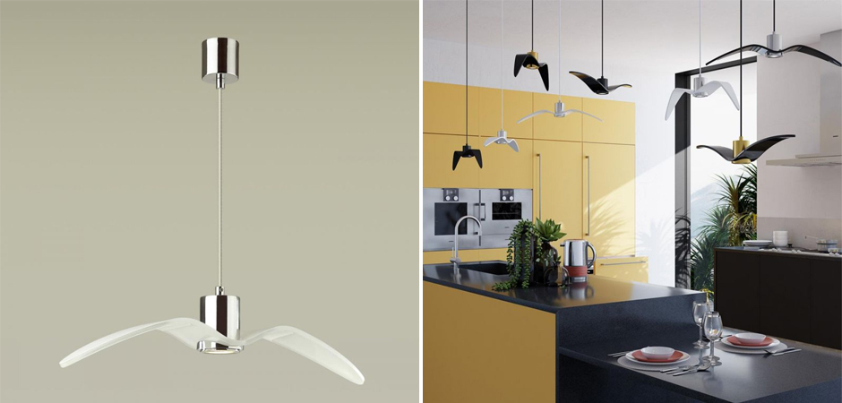 Подвесной светильник Seagull Average Chrome белый Подвесной светильник Seagull Average Chrome белый - Loft-Concept в Твери