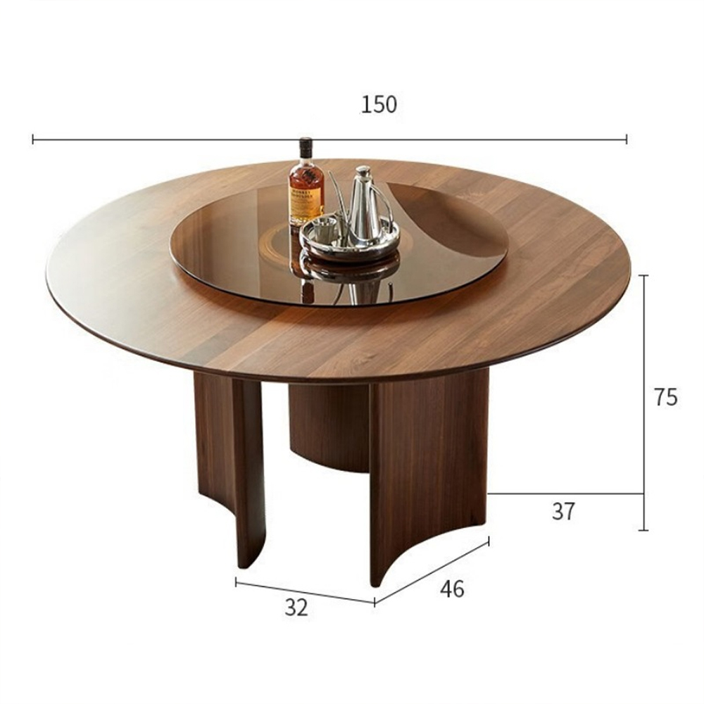 Стол обеденный круглый с двойной столешницей Walnut Wood Table Стол обеденный круглый с двойной столешницей Walnut Wood Table в Твери