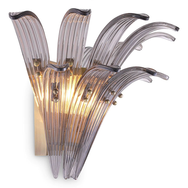 Бра Eichholtz Wall Lamp Italo Стекло Смок Латунь Бра Eichholtz Wall Lamp Italo Стекло Смок Латунь в Твери | Loft Concept