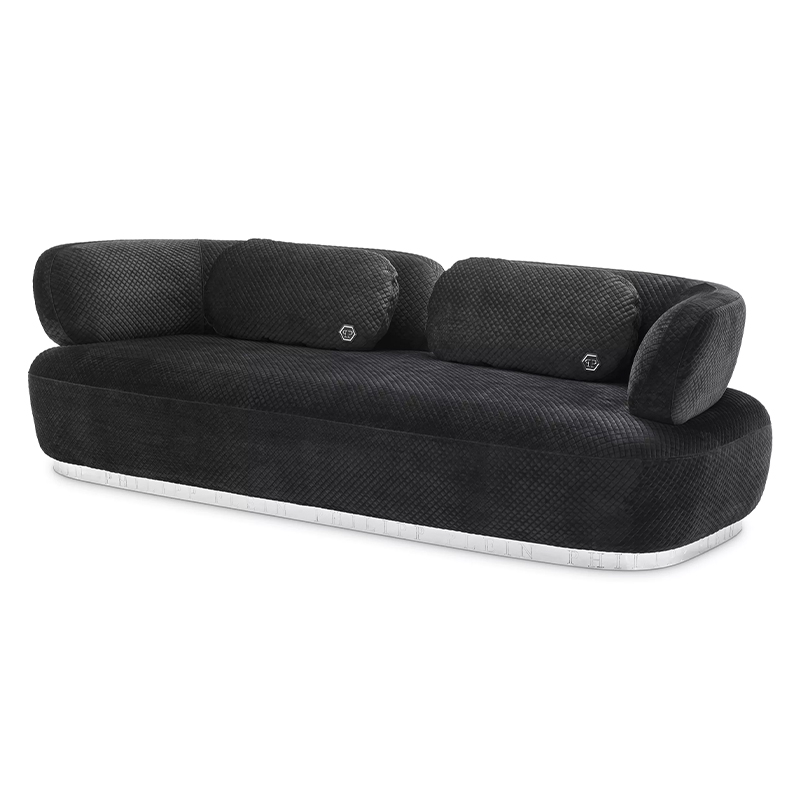 Диван Philipp Plein Sofa Signature Чёрный Черный Золотой Диван Philipp Plein Sofa Signature Чёрный Черный Золотой в Твери | Loft Concept