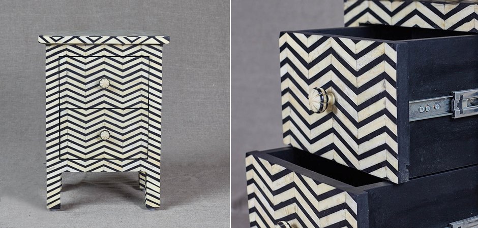 Комод инкрустация костью Inlaid Bone Chevron Mini Комод инкрустация костью Inlaid Bone Chevron Mini - Loft-Concept в Твери