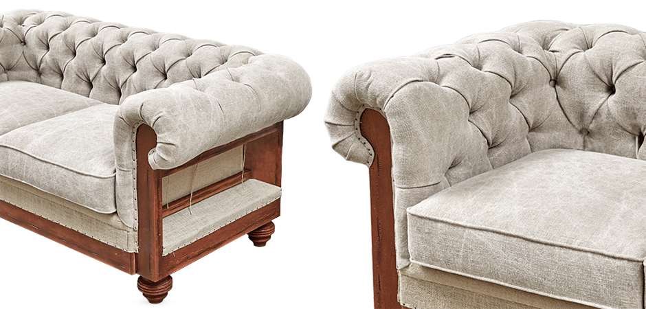Диван Deconstructed Chesterfield Sofa double Ivory Диван Deconstructed Chesterfield Sofa double Ivory - Loft-Concept в Твери