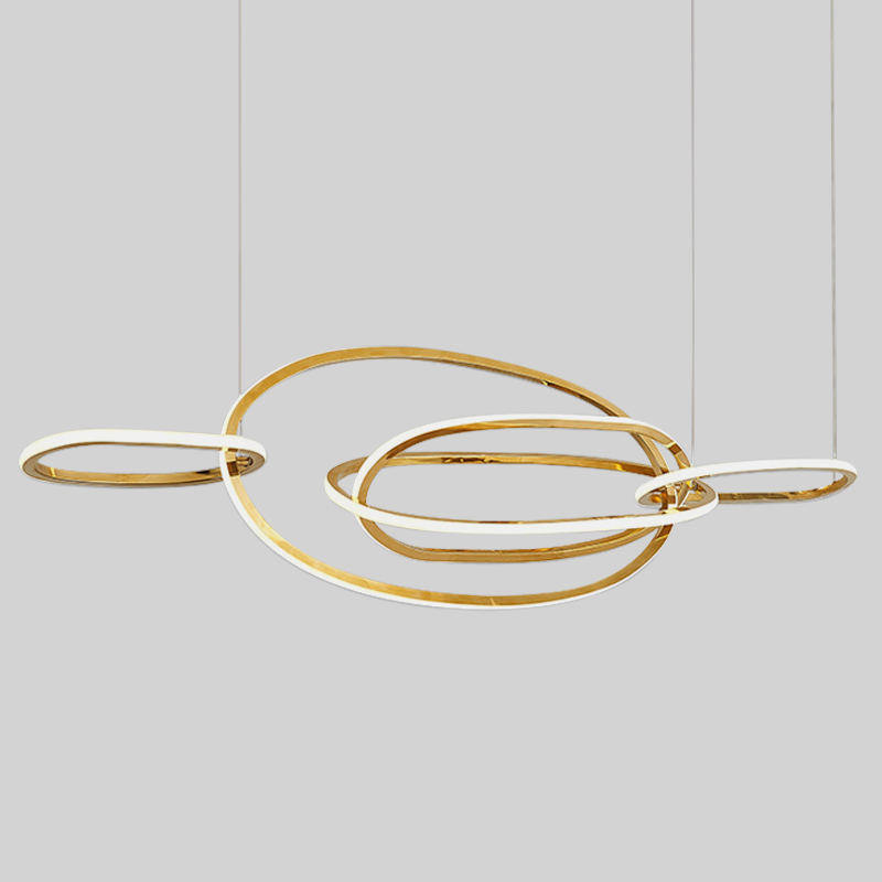 Люстра Horizontal Gold Oval Rings Chandelier Золотой Люстра Horizontal Gold Oval Rings Chandelier Золотой в Твери | Loft Concept