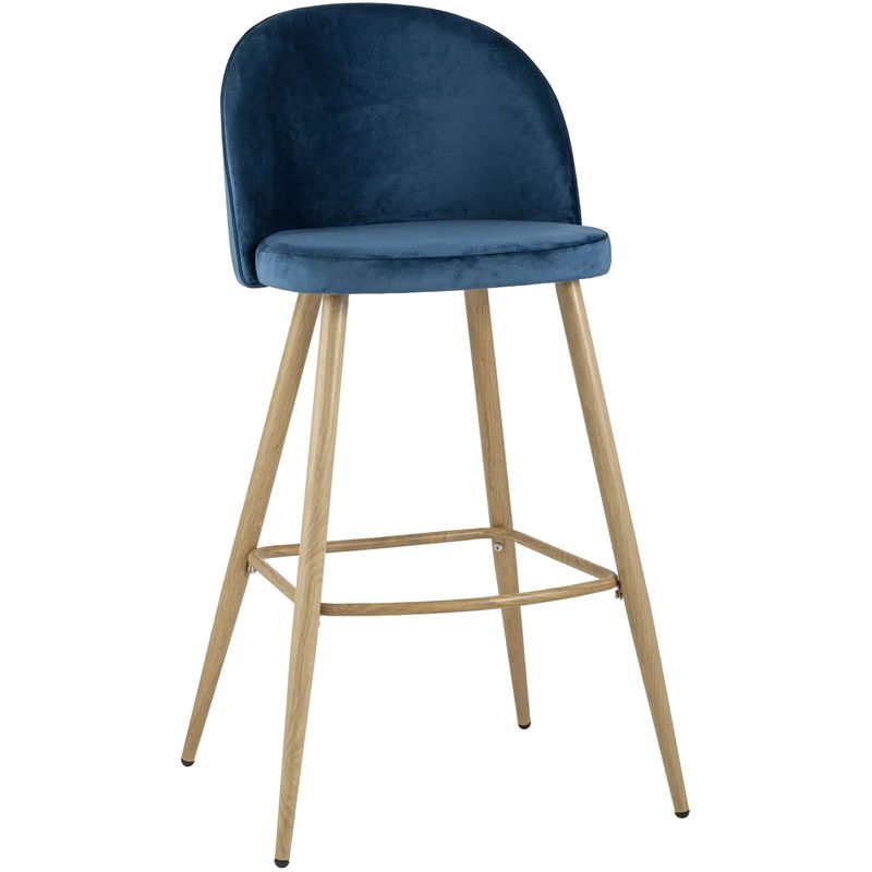 Барный Стул Miruna Chair Синий Велюр Синий Древесина Барный Стул Miruna Chair Синий Велюр Синий Древесина в Твери | Loft Concept