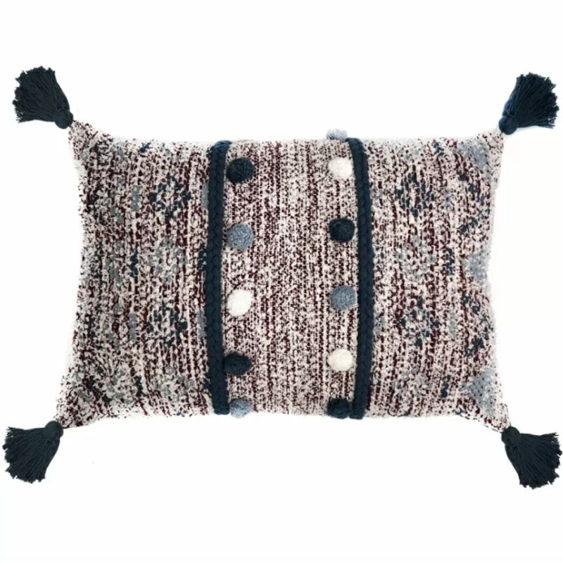 Подушка Lari Blue Ikat с кисточками Мульти Подушка Lari Blue Ikat с кисточками Мульти в Твери | Loft Concept