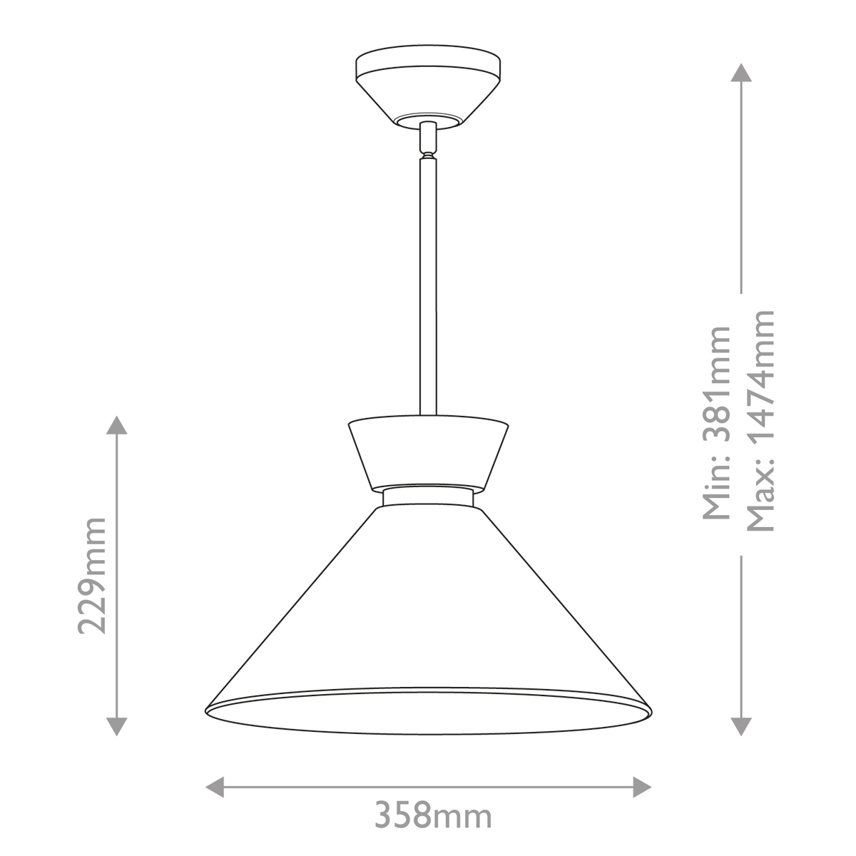 Подвесной светильник с белым стеклянным конусным плафоном Alora Mood в Твери