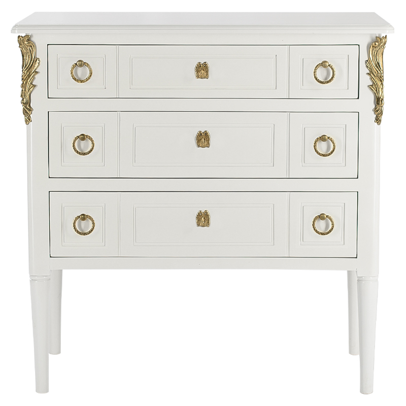 Комод белый L.XV CHEST OF DRAWERS Aurore Белый Золотой Комод белый L.XV CHEST OF DRAWERS Aurore Белый Золотой в Твери | Loft Concept