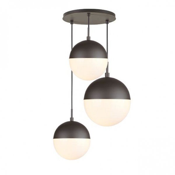 Подвесной светильник Copper Light Black Pendant 3 Черный Белый Подвесной светильник Copper Light Black Pendant 3 Черный Белый в Твери | Loft Concept
